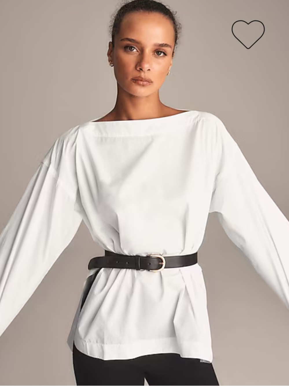 J. Crew white boatneck cotton shirt